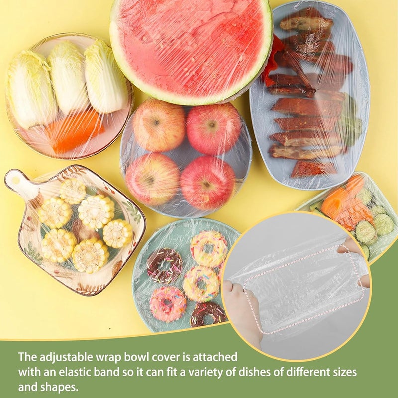 OJYUDD 400 Pcs Fresh Keeping Bags,Plastic Food Storage Covers,Elastic Sealing Bowl Lids,Adjustable Wrap Bowl Covers for Family Kitchen Outdoor Picnic - Image 4